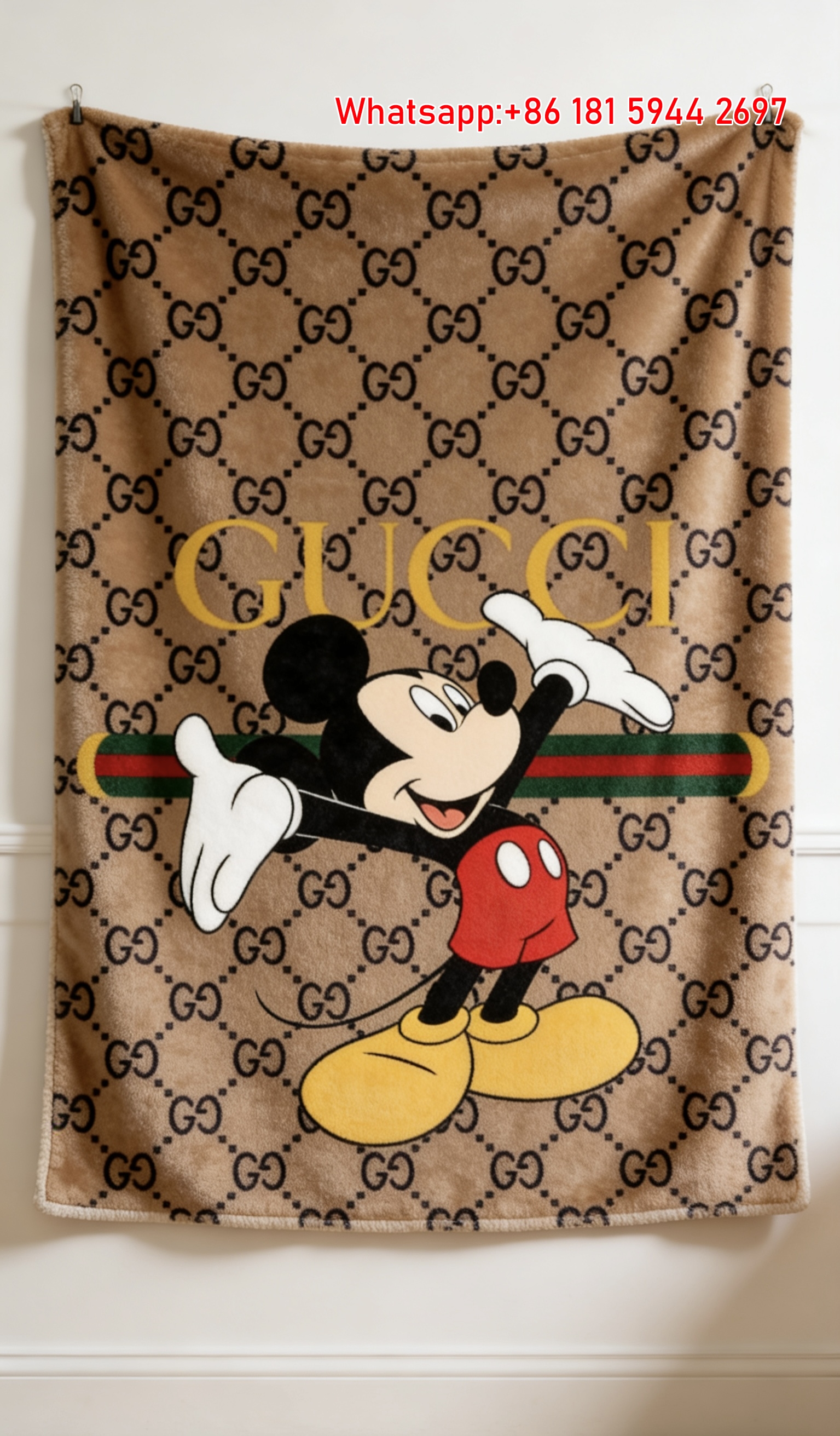 Gucci Monogram Mickey Throw Blankets Gucci Signature Mickey Tapestry IMG_2734